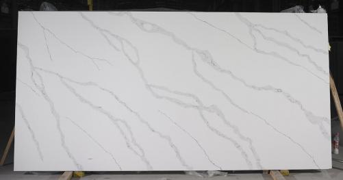Supply polished slabs 1.2 cm in artificial aglo quartz ANDROMEDA AB 9310. Detail image pictures 