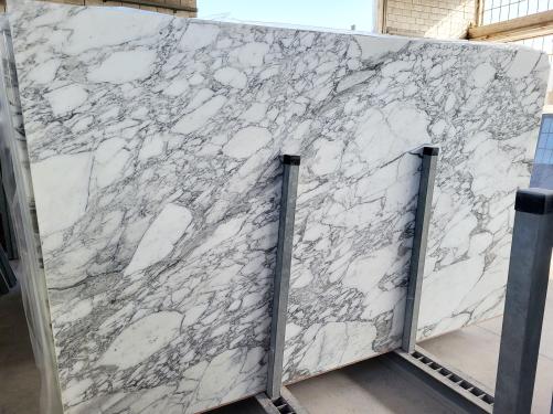 Supply honed slabs 0.8 cm in natural marble ARABESCATO CARRARA 3762. Detail image pictures 
