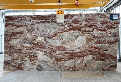 Supply polished slabs 0.8 cm in natural marble ARABESCATO OROBICO ROSSO U0255. Detail image pictures 