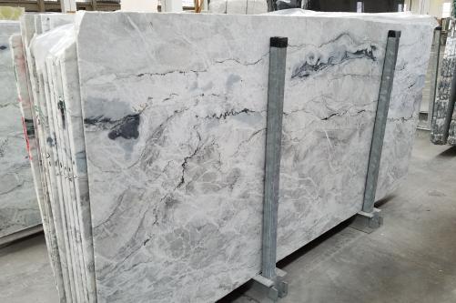 Supply polished slabs 0.8 cm in natural Dolomite ARTIC WHITE 1236G. Detail image pictures 