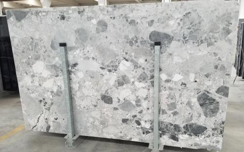 Supply polished slabs 0.8 cm in natural marble Babylon Grey 1553M. Detail image pictures 