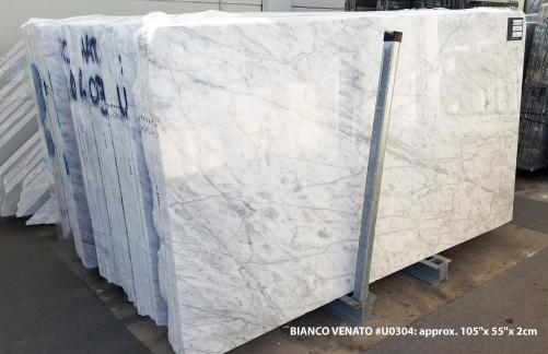 Supply polished slabs 0.8 cm in natural marble BIANCO VENATO U0304. Detail image pictures 