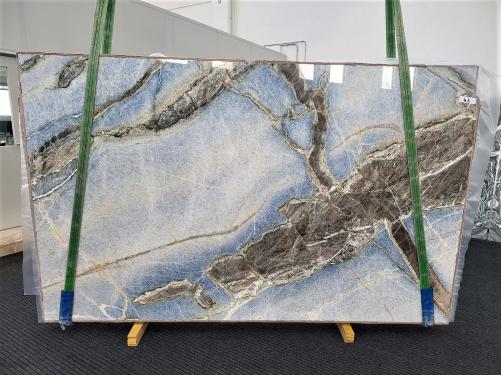 Supply polished slabs 0.8 cm in natural marble BLUE DIAMOND 1503. Detail image pictures 