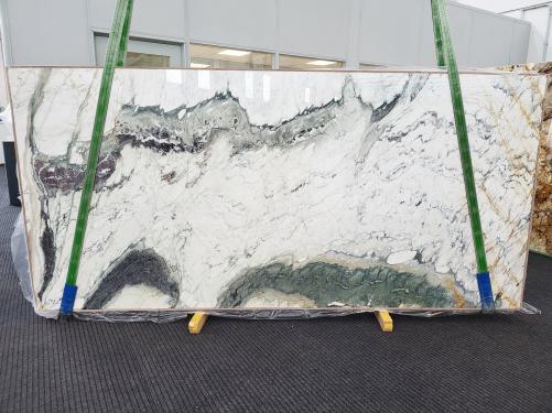 Supply polished slabs 0.8 cm in natural marble BRECCIA CAPRAIA TORQUOISE 1772. Detail image pictures 