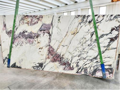 Supply polished slabs 0.8 cm in natural marble BRECCIA CAPRAIA 1765. Detail image pictures 