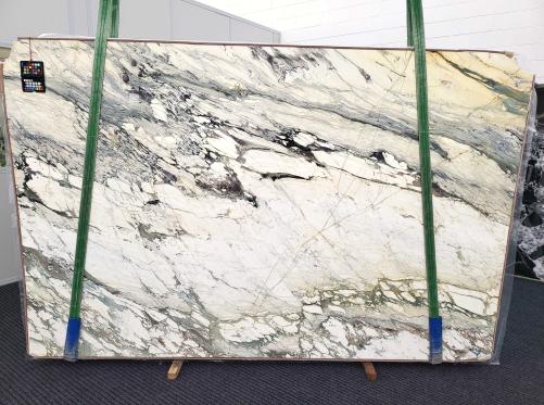 Supply polished slabs 0.8 cm in natural marble BRECCIA CAPRAIA 1865. Detail image pictures 