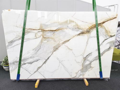 Supply polished slabs 0.8 cm in natural marble CALACATTA BORGHINI xx1760. Detail image pictures 