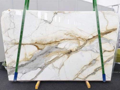 Supply polished slabs 0.8 cm in natural marble CALACATTA BORGHINI xx1760. Detail image pictures 