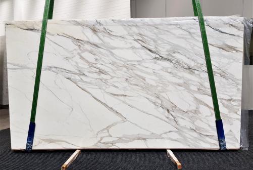 Supply polished slabs 0.8 cm in natural marble CALACATTA BORGHINI GL 1095. Detail image pictures 
