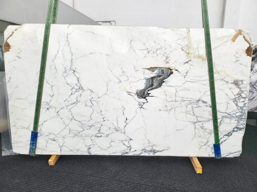 Supply polished slabs 0.8 cm in natural marble CALACATTA CORCHIA 1727. Detail image pictures 