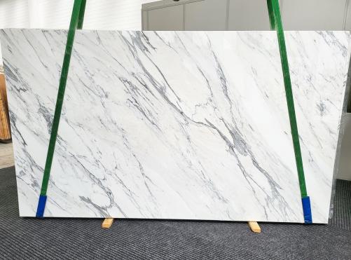 Supply polished slabs 0.8 cm in natural marble CALACATTA EXTRA 1614. Detail image pictures 
