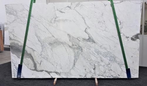 Supply polished slabs 1.2 cm in natural marble CALACATTA FANTASIA GL 998. Detail image pictures 