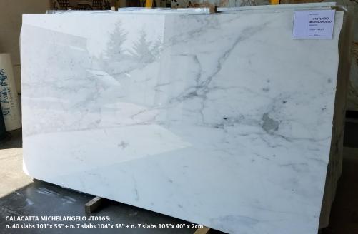 Supply polished slabs 0.8 cm in natural marble CALACATTA MICHELANGELO AA T0165. Detail image pictures 