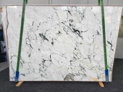 Supply polished slabs 0.8 cm in natural marble CALACATTA MONET xx1702. Detail image pictures 