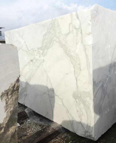 Supply rough blocks 70 cm in natural marble CALACATTA ORO EXTRA 2628. Detail image pictures 