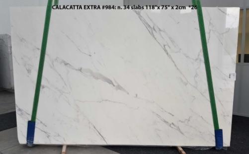 Supply polished slabs 0.8 cm in natural marble CALACATTA ORO EXTRA GL 984. Detail image pictures 