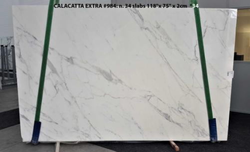 Supply polished slabs 0.8 cm in natural marble CALACATTA ORO EXTRA GL 984. Detail image pictures 