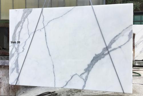Supply polished slabs 0.8 cm in natural marble CALACATTA ORO EXTRA GL D190223. Detail image pictures 