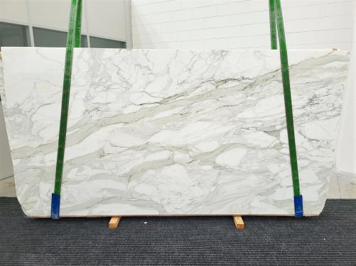 Supply polished slabs 0.8 cm in natural marble CALACATTA ORO xx1800. Detail image pictures 