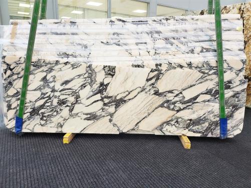 Supply polished slabs 0.8 cm in natural marble CALACATTA ROSE 1791. Detail image pictures 