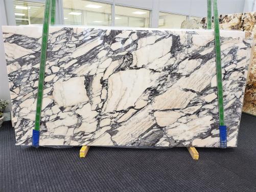 Supply polished slabs 0.8 cm in natural marble CALACATTA ROSE 1791. Detail image pictures 