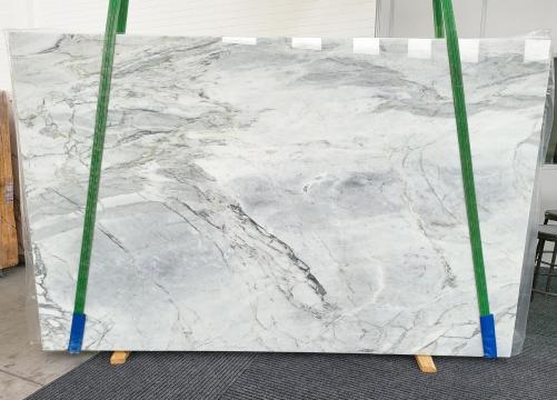 Supply polished slabs 0.8 cm in natural marble CALACATTA TUSCAN SILVER 1525. Detail image pictures 