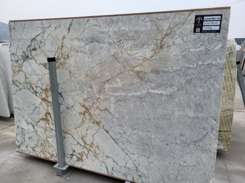 Supply polished slabs 0.8 cm in natural marble CALACATTA VAGLI ORO C0256. Detail image pictures 