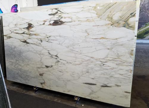 Supply polished slabs 0.8 cm in natural marble CALACATTA VAGLI VENA FINA Z0045. Detail image pictures 