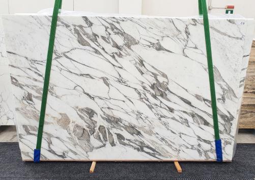 Supply polished slabs 0.8 cm in natural marble CALACATTA VAGLI 1396. Detail image pictures 