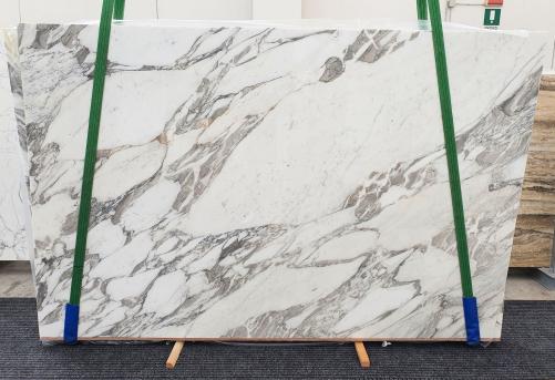 Supply polished slabs 1.2 cm in natural marble CALACATTA VAGLI 1396. Detail image pictures 