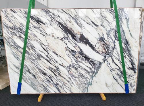 Supply polished slabs 0.8 cm in natural marble calacatta viola extra 1670. Detail image pictures 