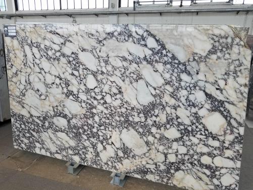 Supply polished slabs 0.8 cm in natural marble CALACATTA VIOLA T0400. Detail image pictures 
