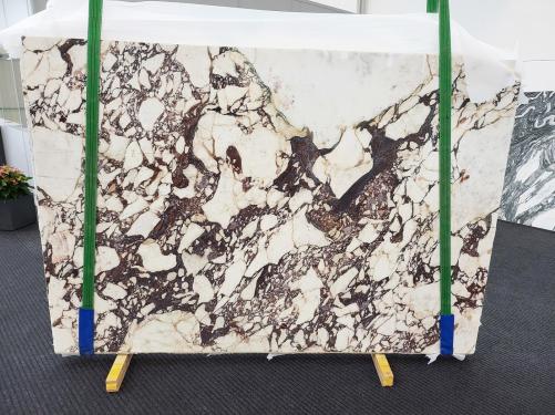 Supply polished slabs 0.8 cm in natural marble CALACATTA VIOLA 1467. Detail image pictures 