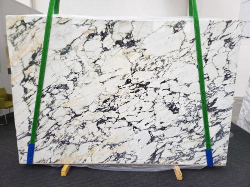 Supply polished slabs 0.8 cm in natural marble CALACATTA VIOLA 1712. Detail image pictures 