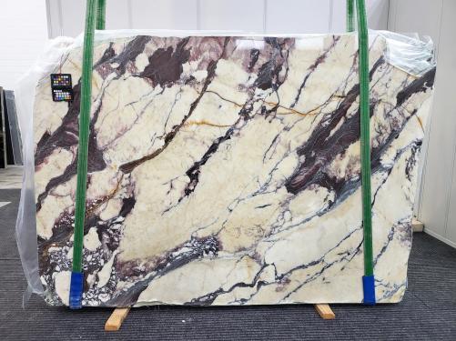Supply polished slabs 0.8 cm in natural marble CALACATTA VIOLA 1938. Detail image pictures 