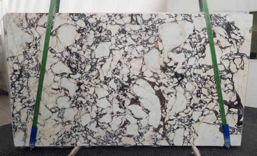 Supply polished slabs 0.8 cm in natural marble CALACATTA VIOLA #1106. Detail image pictures 