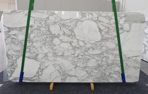 Supply polished slabs 0.8 cm in natural marble CALACATTA 1230. Detail image pictures 
