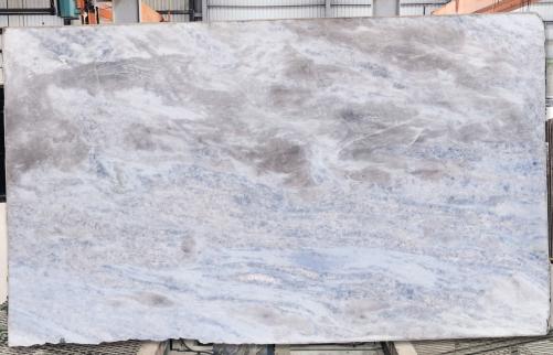 Supply polished slabs 0.8 cm in natural marble CALCITE AZUL 2146A. Detail image pictures 