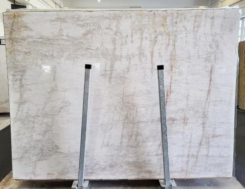 Supply polished slabs 0.8 cm in natural quartzite DIAMOND CRISTALLO C0001. Detail image pictures 