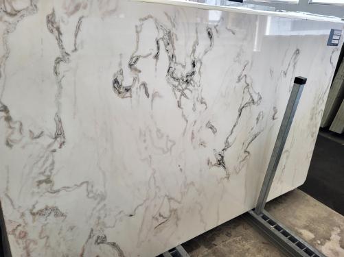 Supply polished slabs 0.8 cm in natural marble DOVER WHITE D0020. Detail image pictures 