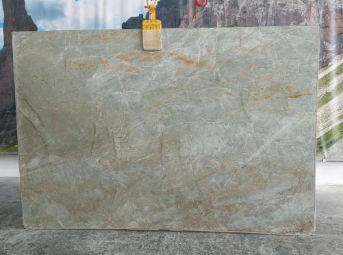 Supply polished slabs 0.8 cm in natural quartzite EMERALD GREEN C0006. Detail image pictures 