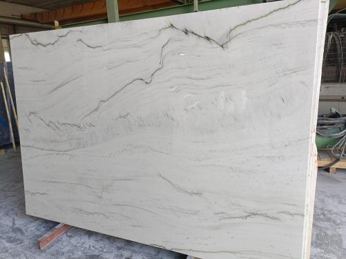 Supply polished slabs 0.8 cm in natural quartzite EXTREME BLANC C0295. Detail image pictures 