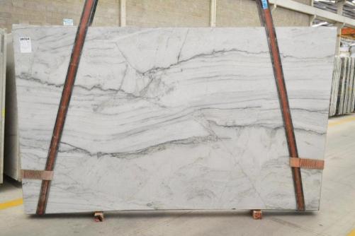 Supply polished slabs 1.2 cm in natural quartzite EXTREME BLANC 2586. Detail image pictures 