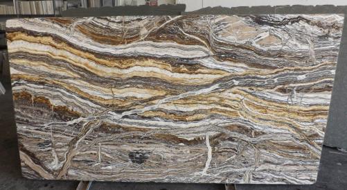 Supply polished slabs 0.8 cm in natural onyx fantasy brown onyx R682. Detail image pictures 