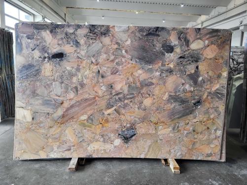 Supply polished slabs 0.8 cm in natural brech FOUR SEASONS LIGHT D0549. Detail image pictures 