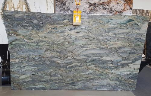 Supply polished slabs 0.8 cm in natural marble FUSION BLUE AA U0248. Detail image pictures 