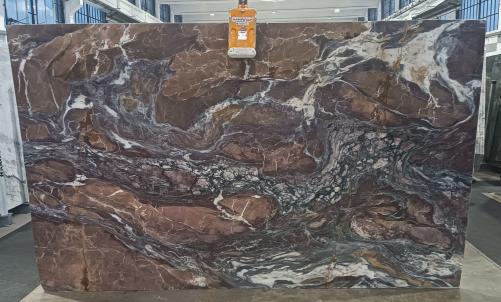 Supply polished slabs 0.8 cm in natural marble FUSION FANTASY EL0007. Detail image pictures 