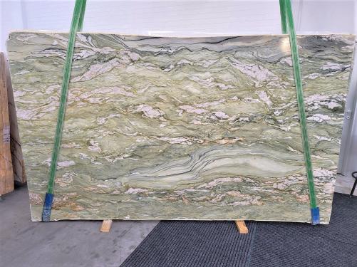 Supply polished slabs 1.2 cm in natural marble FUSION GREEN 1474. Detail image pictures 