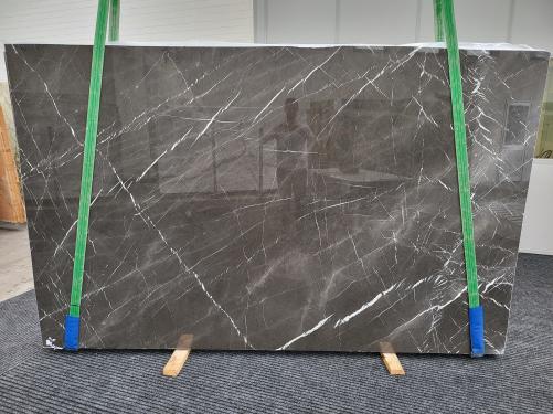 Supply polished slabs 1.2 cm in natural marble GRAFFITE 1584. Detail image pictures 
