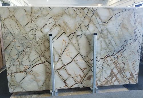 Supply polished slabs 0.8 cm in natural quartzite ISOLA BLUE Z0018. Detail image pictures 